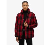 Superdry Check Lined Long Sleeve Shirt Red M Woman