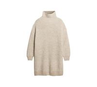Superdry Women's Chunky Ribbed Knitted Jumper Dress, Light Grey Twist, 10