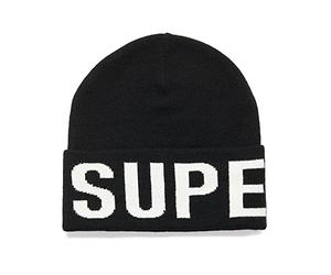 Superdry Women's Code MTN Knitted HAT Beret, Black/Óptica,