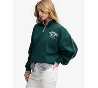 Sweatshirt 1/2 zip woman Superdry Country Club Appliqué Vert XS