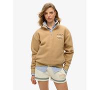 Superdry Country Club Fleece Half Zip Sweatshirt Beige L Woman