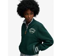 Superdry Country Club Bomber Full Zip Sweatshirt Green XS Woman
