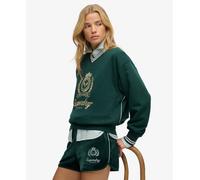 Superdry Country Club Loose V Sweatshirt Green L Woman