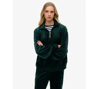 Women's zip-neck velvet sweatshirt Superdry Country Club Vert S