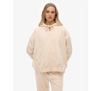 Superdry Country Club Velour Full Zip Sweatshirt Beige XL Woman