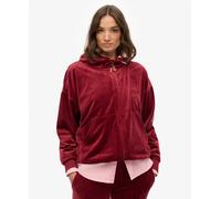 Superdry Country Club Velour Full Zip Sweatshirt Red S Woman