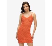 Superdry Crochet Cami Sleeveless Short Dress Orange XL Woman