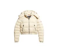 Superdry Women's Crop Hooded Fuji A4-Padded, Pelican Beige, 10