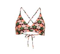 Superdry Women's Cross Back Triangle Bikini Top, Orange Geo, L