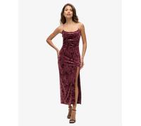 Superdry Diamonte Velvet Sleeveless Long Dress Red XL Women
