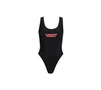 Superdry Women's Elastic Plunge Back Swimsuit, black, XS