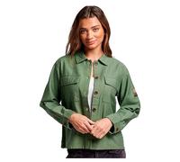 Superdry Women's Embellished Military Overshirt T-Shirt, Drab Olive Green, 16 (XL)