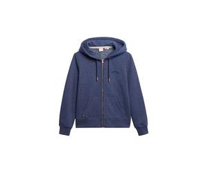 Superdry Women's Essential Hooded Jacket with Logo, Princedom Blue Mottled, M