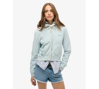 Superdry Essential Logo Cropped Full Zip Sweatshirt Blue M Woman