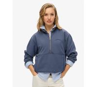 Superdry Essential Logo Oversized Half Zip Sweatshirt Blue XL Women