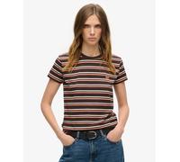 Superdry Womens Essential Logo Striped Fitted T-Shirt
