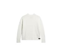 Superdry Women's Essential Mock Neck Jumper Sports Hoodie, Ecru, UK 14