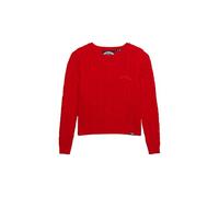 Superdry Women's Essentials Slim Cable Knit Jumper, college red, 12