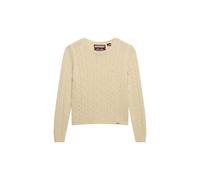 Superdry Women's Essentials Slim Cable Knit Jumper, ecru, 10