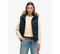 Superdry Vintage Everest Faux Fur Vest Blue XS Women