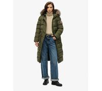 Superdry Everest Faux Fur Longline Jacket Green S Women