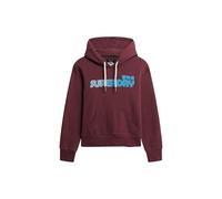 Superdry Women's Faded Core Hoodie, Fig Red Purple, 16