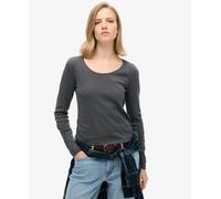 Superdry Womens Fine Rib Scoop Neck Long Sleeve Top