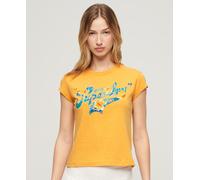 Superdry Womens Floral Scripted Cap Sleeve T-Shirt