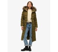 Superdry Womens Fuji Faux Fur Hooded Longline Jacket