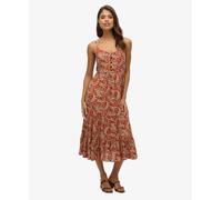 Superdry Womens Half Button Tiered Midi Dress