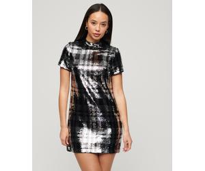 Superdry Womens High Neck Sequin T-Shirt Dress