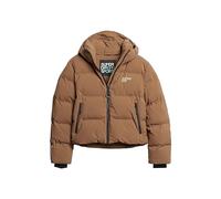 Superdry Women's Hooded Boxy Puffer Jacket, Rawhide Brown, UK 14