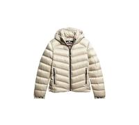 Superdry - Women's Jackets - Hooded Fuji Padded Jacket Pelican Beige for Women, in Recycled Polyester Beige XS