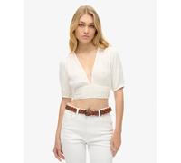 Superdry Womens Ibiza Short Sleeve Lace Trim Top