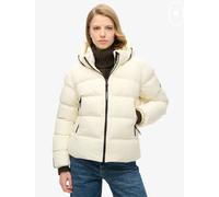 Superdry Womens Jacket Hooded Sports Ivory Puffer Jacket, Size 10 rrp $145.