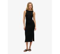 Women's mid-length dress with twisted back Superdry Noir M