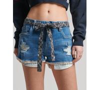 Superdry Lace Hot Denim Shorts Blue 28 Woman