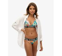 Superdry Logo Triangle Bikini Top - Bali Blue Anemone (UK, Numeric, 8, Regular, Regular, Bali Blue Anemone)