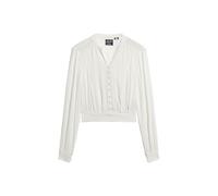Superdry Lace Trim Smocked Long Sleeve Blouse Beige S Women