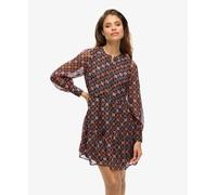 Superdry Tiered Long Sleeve Short Dress Brown S Women