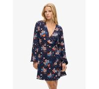 Superdry Womens Long Sleeve V Neck Mini Wrap Dress