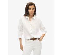 Superdry Longline Long Sleeve Shirt White L Women