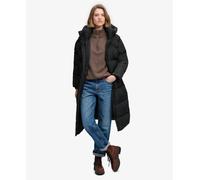 Women's Superdry Long Hooded Puffer Noir XS