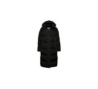 Superdry Women's Longline Hooded Puffer Coat Jacket, Black/White, UK 14