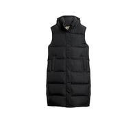 Superdry Women's Longline Hooded Puffer Gilet A7, Black, 14