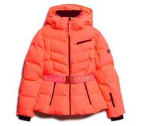 Superdry Women's Luxe Ski Quilted Jacket, Pastel Coral Red, 14
