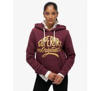 Superdry Mfg Original Metallic Hoodie Purple XL Woman