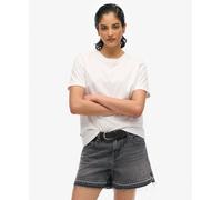 Superdry Mid Rise Cut Off Shorts Grey 26 Woman