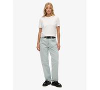 Superdry Mid Rise Straight Leg Jeans Blue 28 / 30 Woman
