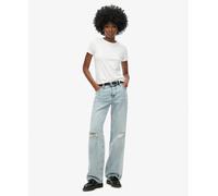 Superdry Mid Rise Wide Leg Jeans Blue 32 / 30 Woman